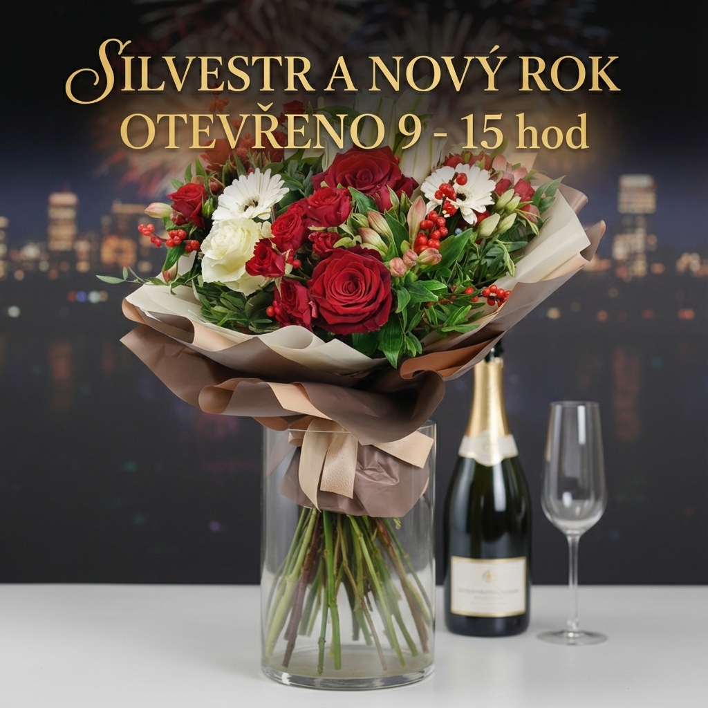 Silvestr a Nový rok otevřeno květinářství